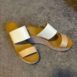 Women's Two-Tone Wedge Sandals